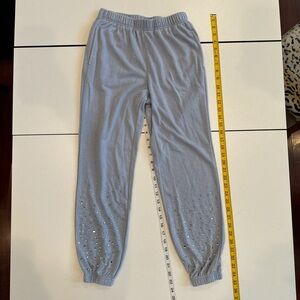 NWOT Wildfox Light Blue Joggers with Rhinestone Detail
